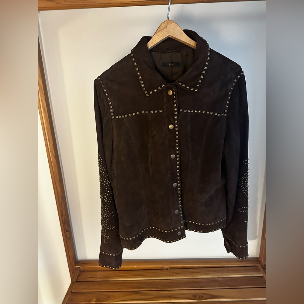 Reba genuine suede leather studded jacket